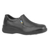 Women's Loafer Shoe, 7 1/2 Leather Upper, Steel Toe, 4 in H, Black, 4085