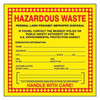 Accuform Haz Waste Label,Hazardous Waste,6x6 in,Poly,250/RL, PK250 MHZW20EVL