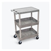 Luxor Flat Top and Tub Middle/Bottom Shelf Cart - Gray STC211-G