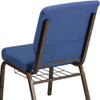 Hercules Church Chair, Blue Back, 19-1-4 in W 25" L 33-1-4" H, Fabric Seat  FD-CH02185-GV-BLUE-BAS-GG