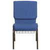 Hercules Church Chair, Blue Back, 19-1-4 in W 25" L 33-1-4" H, Fabric Seat  FD-CH02185-GV-BLUE-BAS-GG