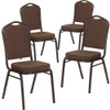 Flash Furniture Brown Fabric Banquet Chair,PK4 4-FD-C01-COPPER-008-T-02-GG