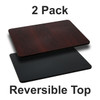 Flash Furniture Reversible Top, Black/Mahogany, 30x42", PK2 2-XU-MBT-3042-GG