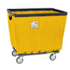 Antimicrobial Vinyl Basket Truck with Steel Base, 20 Bushel, Yellow