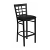 Flash Furniture Restaurant Stool,Window Back,Black Seat XU-DG6R7BWIN-BAR-BLKV-GG