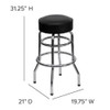 Flash Furniture 30.25"H Chrome Stool w-Black Seat XU-D-100-GG