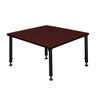 Square Square Classroom Tables, 36 W, 36 L, 23-34 H, Wood, Metal  TB3636MHAPBK