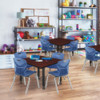 Square Square Classroom Tables, 36 W, 36 L, 23-34 H, Wood, Metal  TB3636MHAPBK