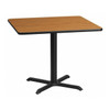 Square Natural Laminate Table, Laminate Top, Wood Grain