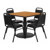 Square Natural Laminate Table, Laminate Top, Wood Grain