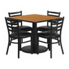 Square Natural Laminate Table, 36" W, 36" L, 30" H, Laminate Top, Wood Grain