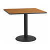 Square Natural Laminate Table, Laminate Top, Wood Grain