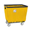 Antimicrobial Vinyl Basket Truck with Steel Base, 10 Bushel, Yellow