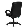 Metal Contemporary Chair, 17-1-2" to 21-3-4", Fixed Arms, Black  GO-977-1-BK-LEA-GG