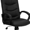 Metal Contemporary Chair, 17-1-2" to 21-3-4", Fixed Arms, Black  GO-977-1-BK-LEA-GG