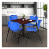 Cain Square Table & Chair Set, Wood, Metal, Plastic Top, Mahogany