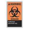 Label, 5 in H, 3 1/2 in W, Vinyl, Vertical Rectangle, English, LBHZ301VSP, PK5