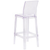 Flash Furniture Ghost Barstool with Square Back in,PK4 4-OW-SQUAREBACK-29-GG