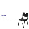 Flash Furniture Stack Chair,Plastic,Black,400 lb. Capcty RUT-GK01-BK-GG