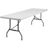 Rectangle Wh 30X96 Plastic Fold Table, 30" W, 96" L, 29" H, Granite White  DAD-YCZ-244-GW-GG