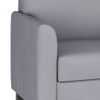 Contemporary Chair, Gray Back, 30-1-2 in W 29" L 31-1-2" H, Flared, Leather Seat  BT-827-1-GY-GG
