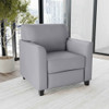 Contemporary Chair, Gray Back, 30-1-2 in W 29" L 31-1-2" H, Flared, Leather Seat  BT-827-1-GY-GG