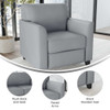 Contemporary Chair, Gray Back, 30-1-2 in W 29" L 31-1-2" H, Flared, Leather Seat  BT-827-1-GY-GG