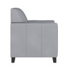 Contemporary Chair, Gray Back, 30-1-2 in W 29" L 31-1-2" H, Flared, Leather Seat  BT-827-1-GY-GG
