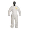 Dupont Hooded Disposable Coverall, 4Xl, White, SMS, zipper PB127SWH4X002500
