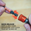 Railer Bit Holder Keychain with (5) Orange Hex Shank Bit Holders RQCBH5 366671