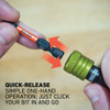 Railer Bit Holder Keychain with (5) Hi Vis Green Hex Shank Bit Holders RQCBH5-HG 372939