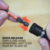 Railer Bit Holder Keychain with (5) Black Hex Shank Bit Holders RQCBH5-BK 372241