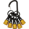 Railer Bit Holder Keychain with (5) Yellow Hex Shank Bit Holders RQCBH5-Y