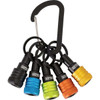 Railer Bit Holder Keychain with (5) Multi-Color Hex Shank Bit Holders RQCBH5-MC