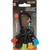 Railer Bit Holder Keychain with (5) Multi-Color Hex Shank Bit Holders RQCBH5-MC 384641