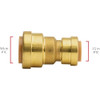 QuickFitting 3-4 In. x 1-2 In. Push-to-Connect Brass Reducing Coupling LF841R 484621
