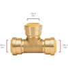 QuickFitting 3-4 In. x 3-4 In. x 3-4 In. Push-to-Connect Brass Tee LF824R 460341