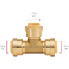 QuickFitting 1-2 In. x 1-2 In. x 1-2 In. Push-to-Connect Brass Tee LF814R 414195