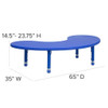 Kidney Activity Table, Plastic, Steel, Blue  YU-YCX-004-2-MOON-TBL-BLUE-GG