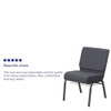Hercules Church Chair, Gray Back, 21-1-4 in W 25" L 33" H, Fabric Seat  FD-CH0221-4-SV-DKGY-BAS-GG