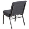 Hercules Church Chair, Gray Back, 21-1-4 in W 25" L 33" H, Fabric Seat  FD-CH0221-4-SV-DKGY-BAS-GG