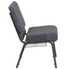 Hercules Church Chair, Gray Back, 21-1-4 in W 25" L 33" H, Fabric Seat  FD-CH0221-4-SV-DKGY-BAS-GG