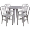 Round 30" W, 30" L, 29.5" H, Metal Top, Grey  CH-51090TH-4-18VRT-SIL-GG