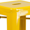 30" High No Back Yellow Metal Barstool Square Seat  CH-31320-30-YL-GG