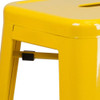 30" High No Back Yellow Metal Barstool Square Seat  CH-31320-30-YL-GG