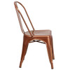 Flash Furniture Copper Metal Indoor-Outdoor Stackable Chair,PK4 4-ET-3534-POC-GG