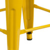 Flash Furniture Yellow Metal Counter Stool,24", PK4 4-CH-31320-24-YL-WD-GG