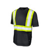 Tough Duck High Visibility T-Shirt, 1, O, Polyester, Black, 2XL S39221