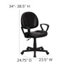 Flash Furniture Black Mid-Back Task Chair BT-688-BK-A-GG Flash Furniture Black Mid-Back Task Chair BT-688-BK-A-GG