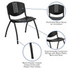 Flash Furniture Stack Chair,Plastic,Black RUT-NF01A-BK-GG